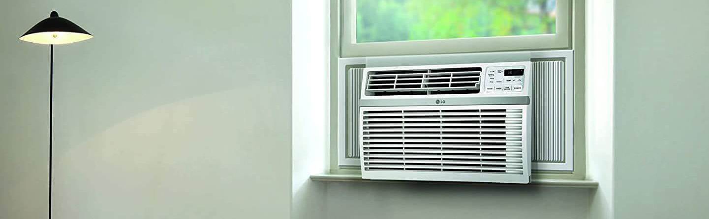 Window air conditioner installed in a double-hung window